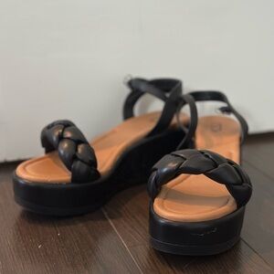 Black Braided Platform Sandals